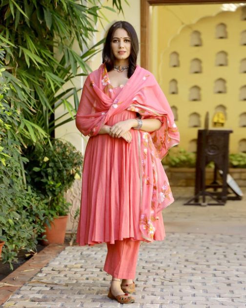 Haute Coral Handbrush Painted Cotton Suit Set - Image 2